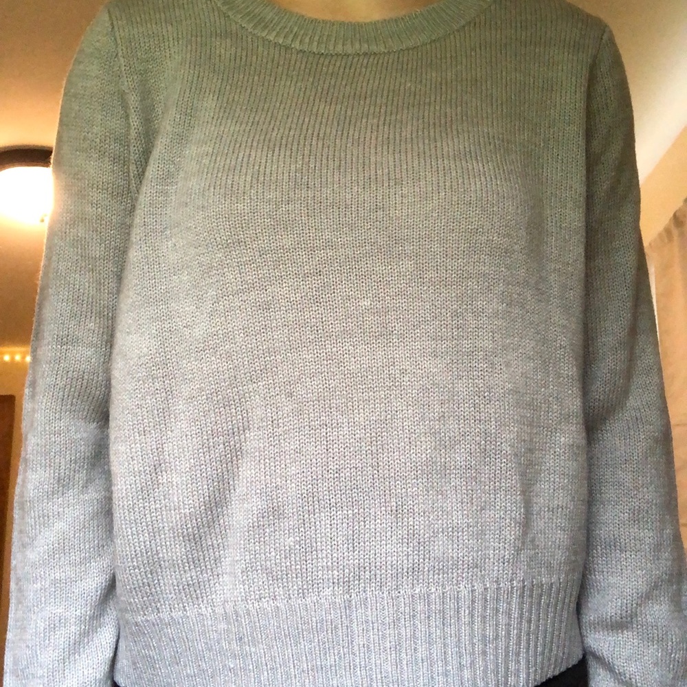 Basic grey knit crew neck sweater - Picture 3 of 3